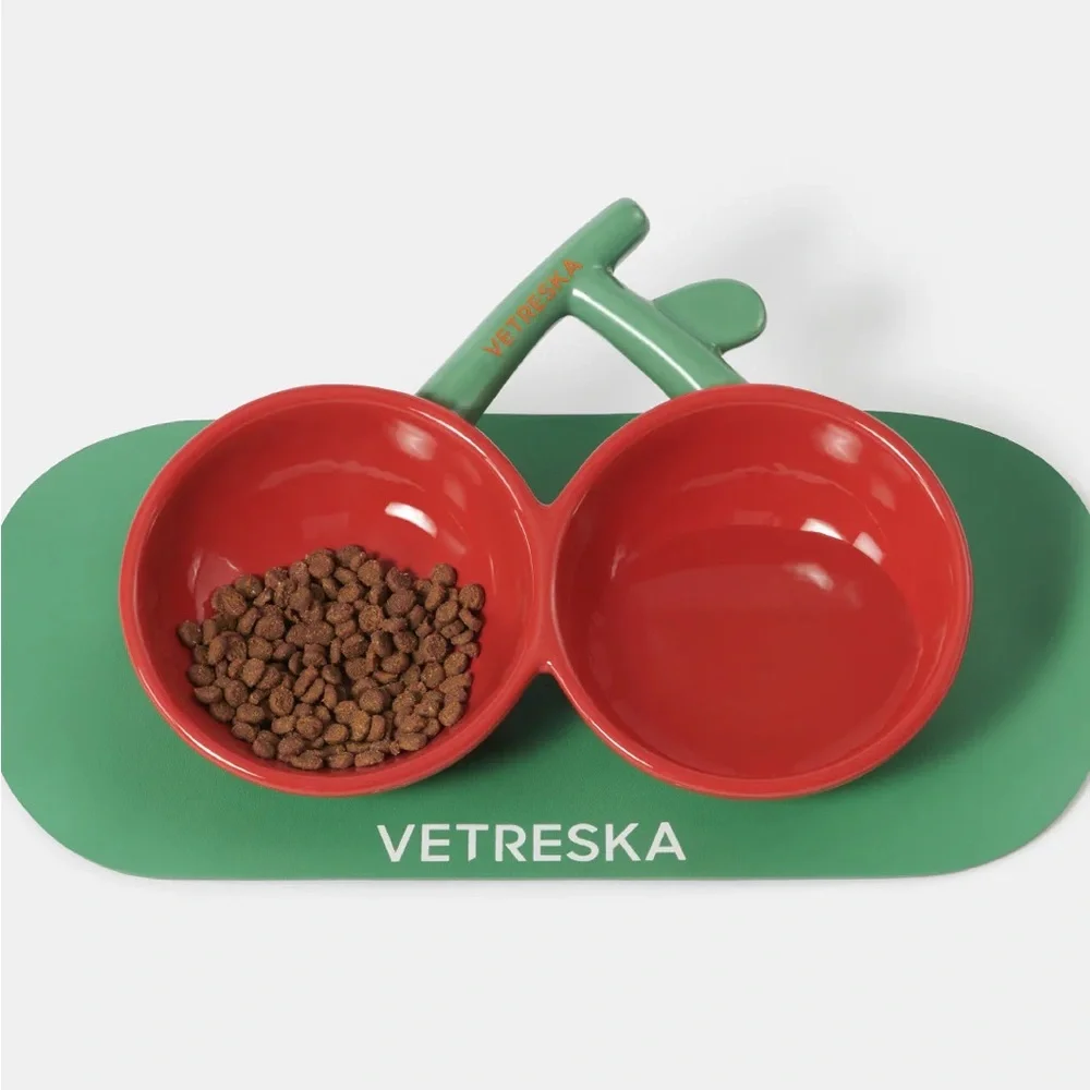 VETRESKA Cherry Cat Food Bowls